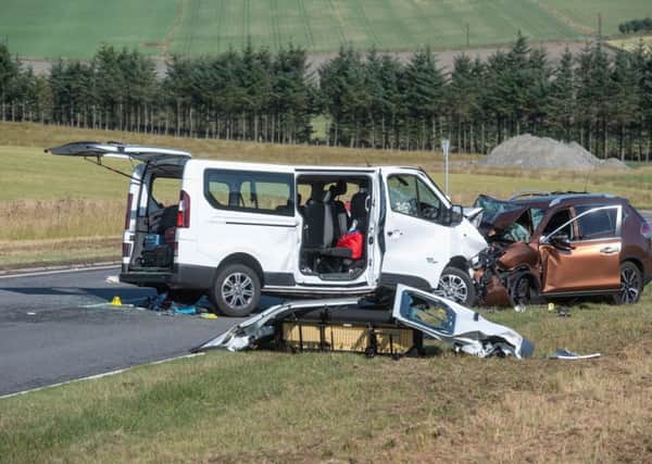 Five people died in this minibus crash on the A96 in Moray, adding to last year's road death toll. Picture: Michal Wachucik/PA Wire