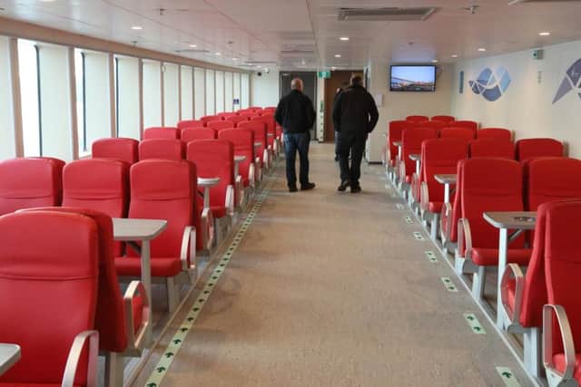 Passenger lounge of the MV Alfred. Picture: Orkney Photographic