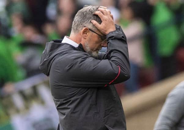 Craig Levein was axed as 
Hearts manager after the 1-0 defeat by bottom side St Johnstone. Picture: Alan Harvey/SNS