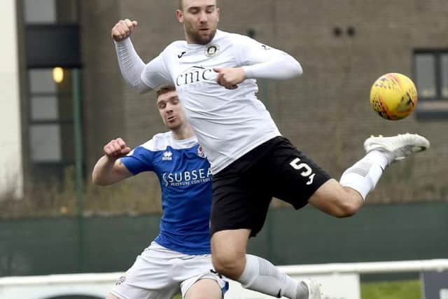 Conrad Balatoni playing with Edinburgh City against Cowdenbeath. Picture: Lisa Ferguson
