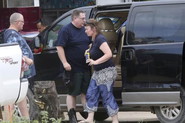 Her mother, Linda Schultes, arrived at the Sihanoukville Referral Hospital in Sihanoukville province today. Picture: AP