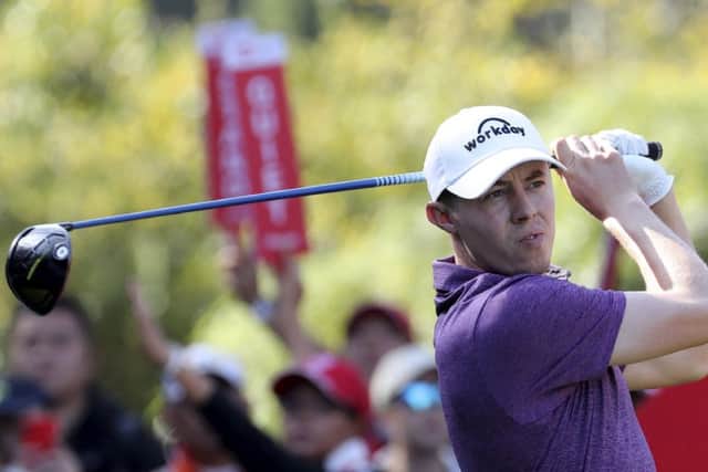 Matthew Fitzpatrick on his way to a second-round 67 and the halfway lead in the WGC-HSBC Champions in Shanghai. Picture: AP