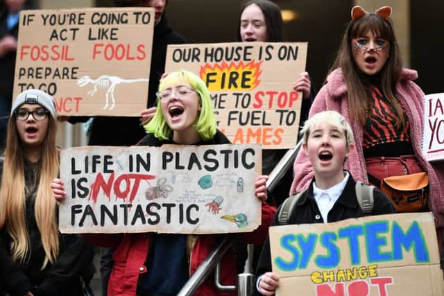 Climate change protesters pictured in Glasgow last month, photo by John Devlin.