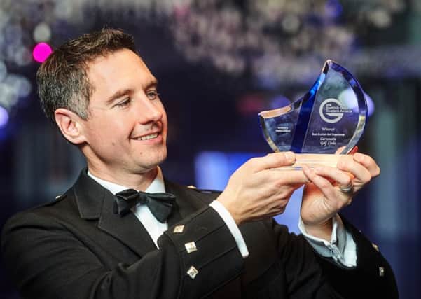 Michael Wells accepted the awards on behalf of Carnoustie Golf Links. Picture: Malcolm Cochrane Photography