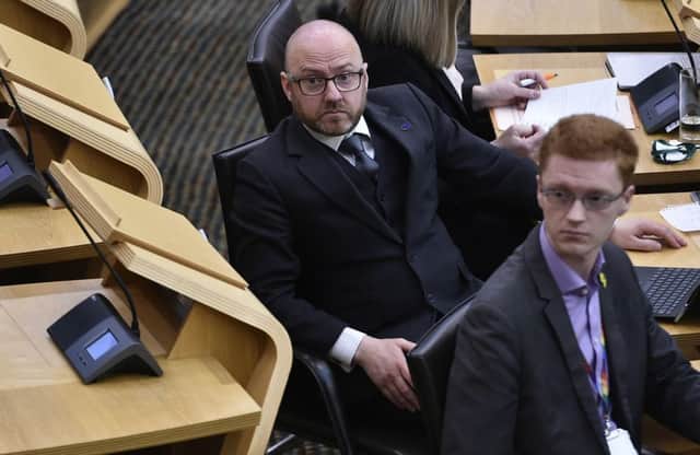 Scottish Greens co-leader Patrick Harvie (left) and MSP Ross Greer in the Scottish Parliament. Picture: Neil Hanna