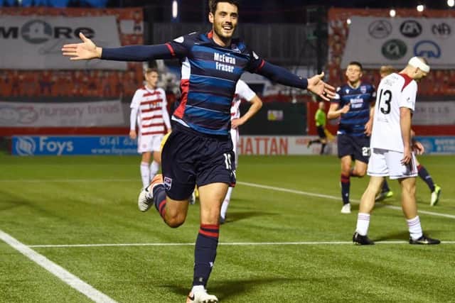 Ross County striker Brian Graham celebrates his late equaliser. Picture: SNS