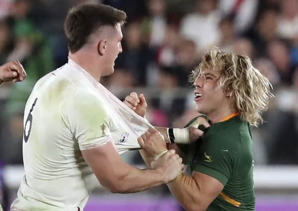 Rugby World Cups are dominated by heavyweights, like the 2019 finalists England and South Africa. Picture: Eugene Hoshiko/AP