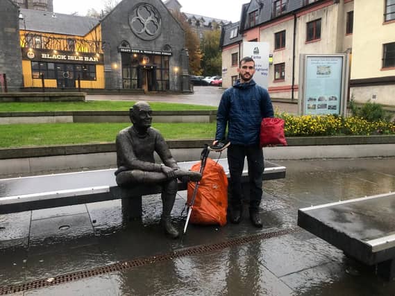 Before he left, Lewis wasn't sure whether he would find a lot of trash, but by the end he had collected 431 pieces of trash. Picture: Lewis Coupland