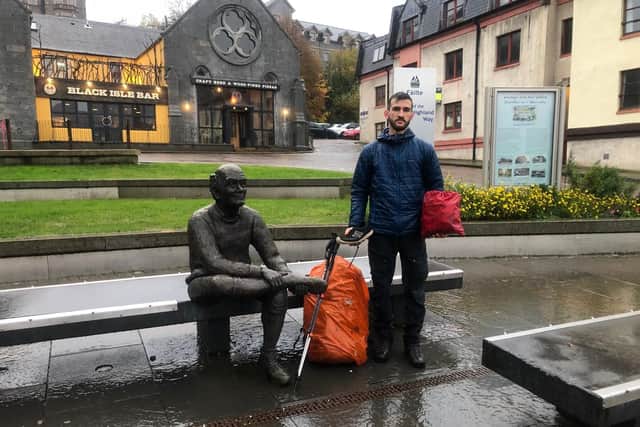 Before he left, Lewis wasn't sure whether he would find a lot of trash, but by the end he had collected 431 pieces of trash. Picture: Lewis Coupland
