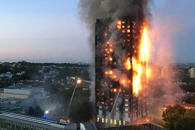 In June 2017, a fire engulfed the 24-storey Grenfell Tower in west London. Picture: Getty Images