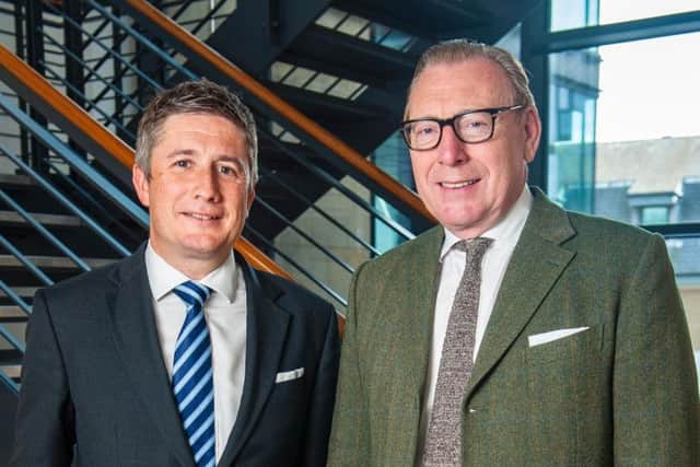 Fraser Porter, CEO, and Benny Higgins, non-executive chairman, both of AAB Wealth. Picture: Simon Williams