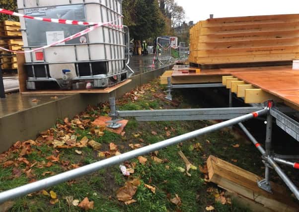 Concerns have been raised about the safety of the structure being built in Princes Street Gardens for the Christmas market