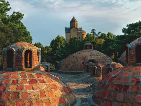 The domes of the historic baths in Abanotubani, still Tbilisi's bathing district