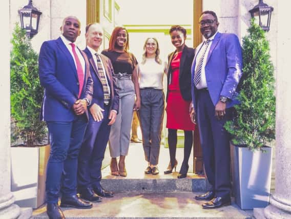From left: Pete Preston, entrepreneur; Martin Findlay, senior partner at KPMG Aberdeen; Lolu Olufemi, manager of global mobility services at KPMG; Kirstin Knight, student recruitment Officer at KPMG; Darbie Onugha, assistant manager of corporate tax at KPMG; Ollie Folayan of AFBE-UK Scotland. Picture: Ronor Photography