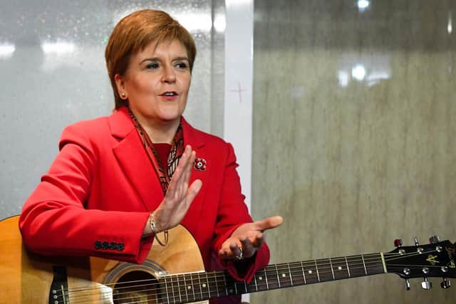 The First Minister was on the campaign trail on Tuesday in Dalkeith, Midlothian. Picture: AFP/Getty Images