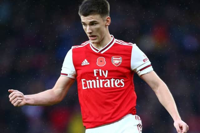 Kieran Tierney has been playing for Arsenal but will miss the Scotland double-header. Picture: Jordan Mansfield/Getty Images