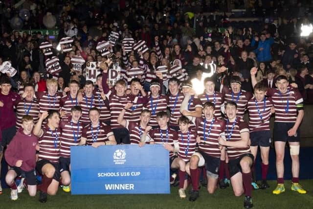 George Watson's won the under-16 Schools Cup last season and their under-18 side has now progressed to the semi-finals of the competition. Picture: Gary Hutchison/SNS/SRU