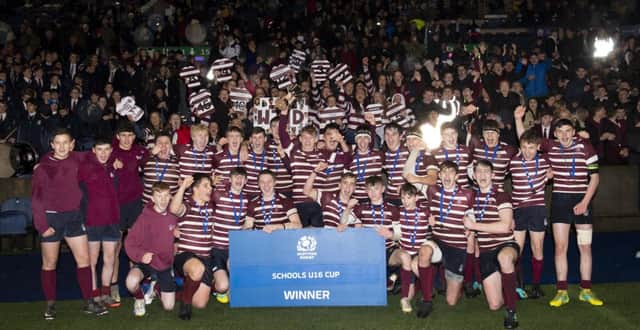 George Watson's won the under-16 Schools Cup last season and their under-18 side has now progressed to the semi-finals of the competition. Picture: Gary Hutchison/SNS/SRU