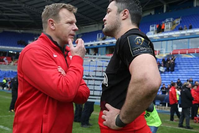 Saracens director of rugby Mark McCall and skipper Brad Barritt did not face the media at today's Heineken Champions Cup launch in Cardiff. Picture: Getty Images