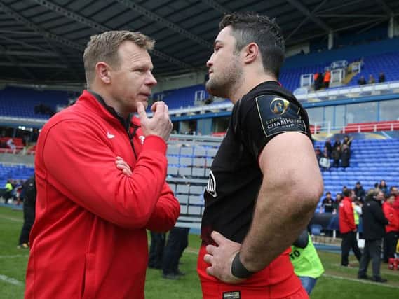 Saracens director of rugby Mark McCall and skipper Brad Barritt did not face the media at today's Heineken Champions Cup launch in Cardiff. Picture: Getty Images