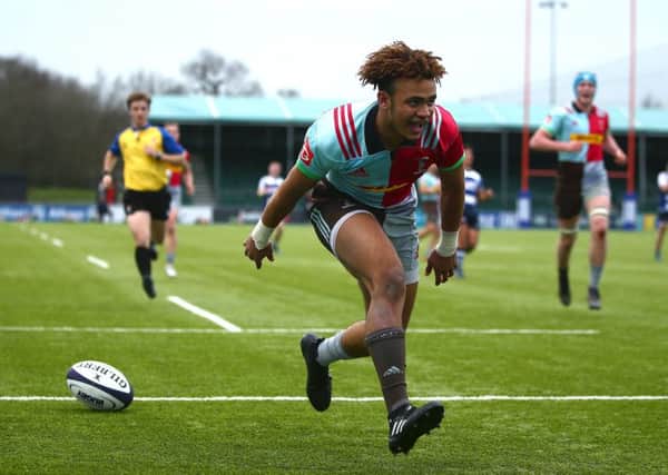 Femi Sofolarin in action for Harlequins' Under-18 side. Picture: Jordan Mansfield/Getty Images