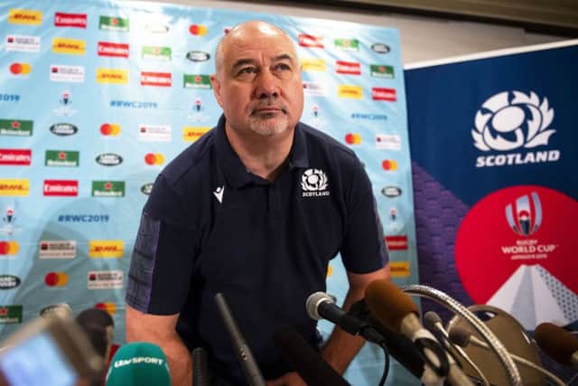 SRU chief executive Mark Dodson addresses the media during the Rugby World Cup in Japan. Picture: Gary Hutchison/SNS