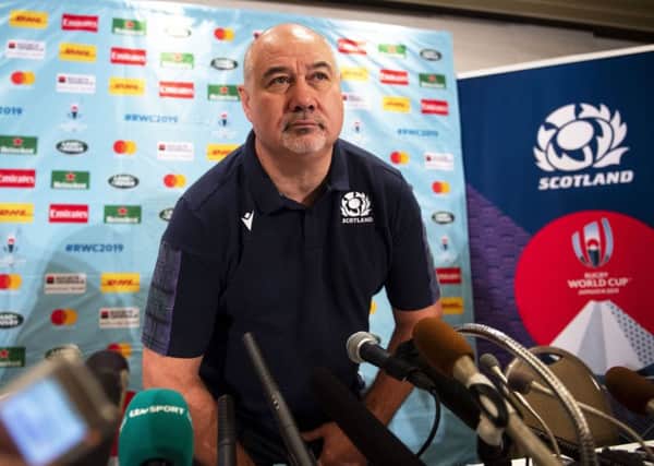 SRU chief executive Mark Dodson addresses the media during the Rugby World Cup in Japan. Picture: Gary Hutchison/SNS