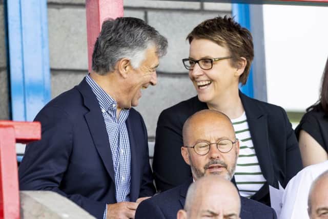 Hibs owner Ron Gordon and chief executive Leeann Dempster have begun the search for a new manager. Picture: Alan Rennie/SNS