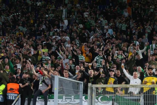 Celtic fans at the Stadio Olimpico. Picture: Getty