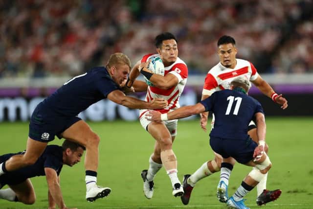 The Japan-Scotland game went ahead in Yokohama after concerns about Typhoon Hagibis. Picture: Stu Forster/Getty Images
