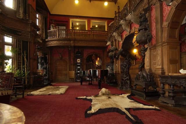 The lavish interior of part of the castle, with many of the possessions of the original owner still in place. PIC: TSPL.