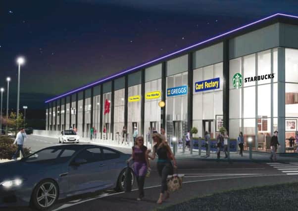 An artist's impression of the new retail terrace at Straiton Retail Park.