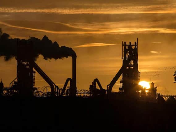 The British Steel plant at Scunthorpe