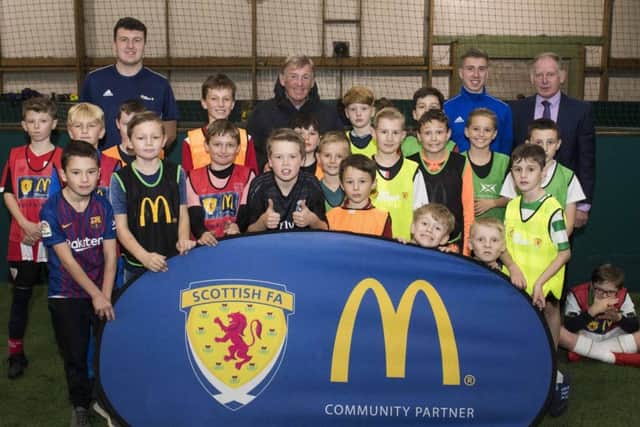 McDonald's Fun Football ambassador Kenny Dalglish paid a surprise visit to children at Allander Leisure Centre in Bearsden.