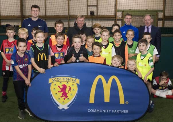 McDonald's Fun Football ambassador Kenny Dalglish paid a surprise visit to children at  Allander Leisure Centre in Bearsden.