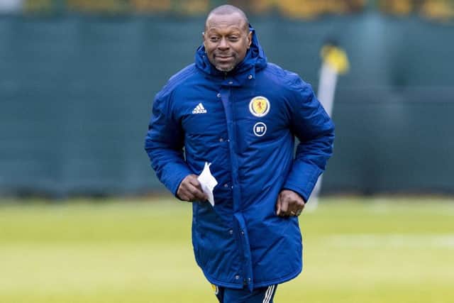 Scotland No 2 Alex Dyer during a training session at the Oriam. Picture: Craig Williamson/SNS