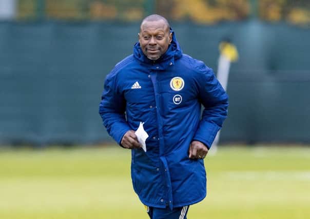 Scotland No 2 Alex Dyer during a training session at the Oriam. Picture: Craig Williamson/SNS