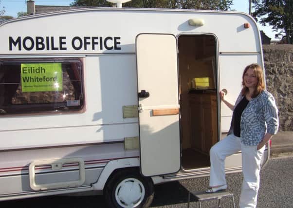 Former MP Dr Eilidh Whiteford hits the road in Banff and Buchan in a mobile office