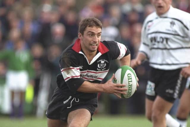 Bryan Redpath of Scottish Borders in action in the Heineken European Cup against Brive at Netherdale in 1997. Picture: David  Rogers/Allsport
