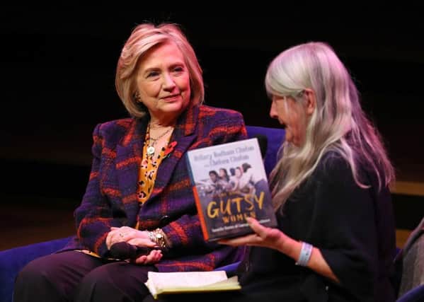 Hillary Clinton talks to Mary Beard at the launch of Gutsy Women: Favourite Stories of Courage and Resilience, a book by Clinton and her daughter Chelsea (Picture: Aaron Chown/PA Wire)