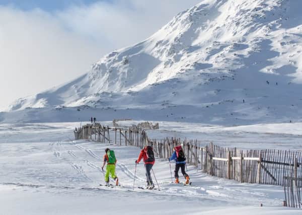 Ski tourers pictured at the Glencoe Mountain ski area. Will there still be days like this in 2080? PIC: Stevie McKenna
