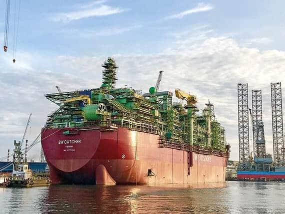 The Catcher FPSO before it was moved to position in the North Sea. Picture: Premier Oil
