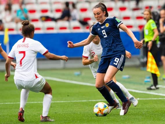 Caroline Weir in action for Scotland against England at the World Cup in France. Picture: SNS