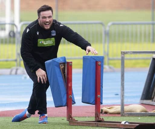Glasgow's Zander Fagerson during a training session at Scotstoun. Picture: Craig Foy/SNS/SRU