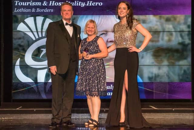 Anne Daly, who runs specialist tours for Outlander fans, was named a tourism and hospital hero at the Thistle Awards ceremony.