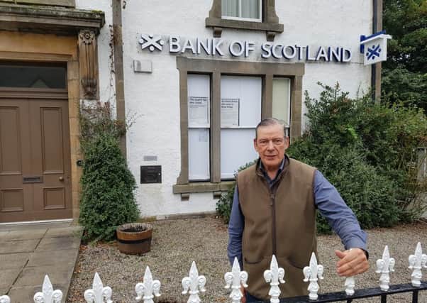 Campaigner Michael Baird outside the former Bank of Scotland in Bonar Bridge