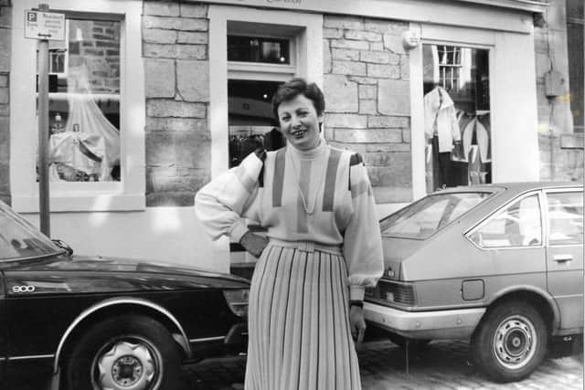 Jane Davidson, Sarah's mother, stands in front of her Thistle Street boutique