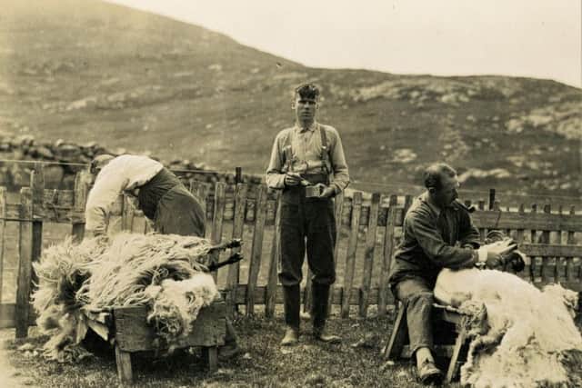Shearing on Mingulay in the early 1930s with the then owner of the island, John Russell, pictured right. PIC: Margaret Fay Shaw Archive, Canna House, National Trust for Scotland.