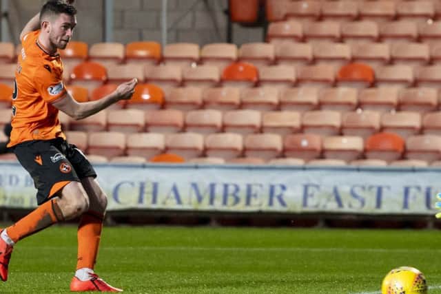 Sam Stanton scores Dundee United's third goal in their 3-0 victory over Queen of the South. Picture: Ross Parker / SNS.