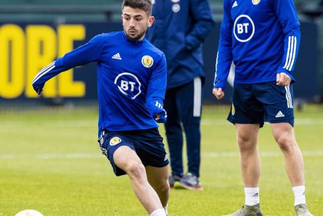 Greg Taylor admitted he was 'too eager to impress' during Scotland's victory. Picture: SNS.